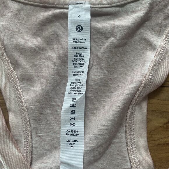 LULULEMON 4 Womens Summit Wash Smokey Topaz Pink Love Tank Top Workout Running S - Picture 10 of 15